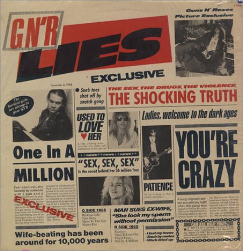 Guns N Roses G N'R Lies - 1st Issue on Warner Mexican vinyl